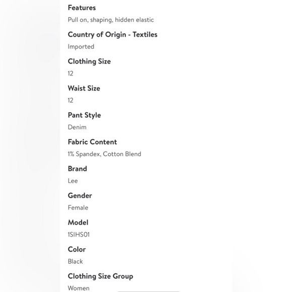 Lee Pull On High Rise Black Skinny Jeans 12 M - Picture 9 of 9